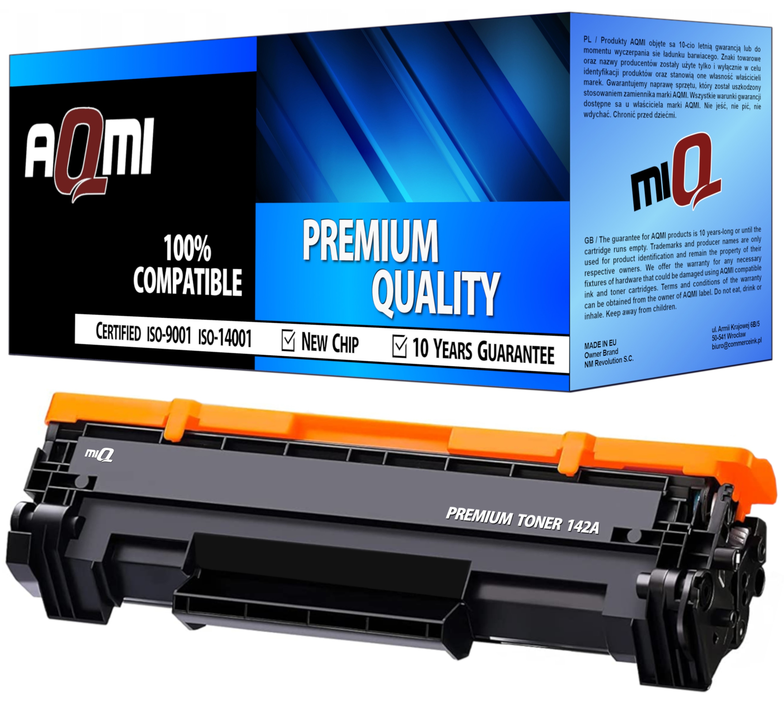 AQMI toner pre HP 142A-W1420A-CHIP-pre-tlačiareň-M110-M140 čierny (čierny)